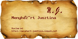Menyhért Jusztina névjegykártya